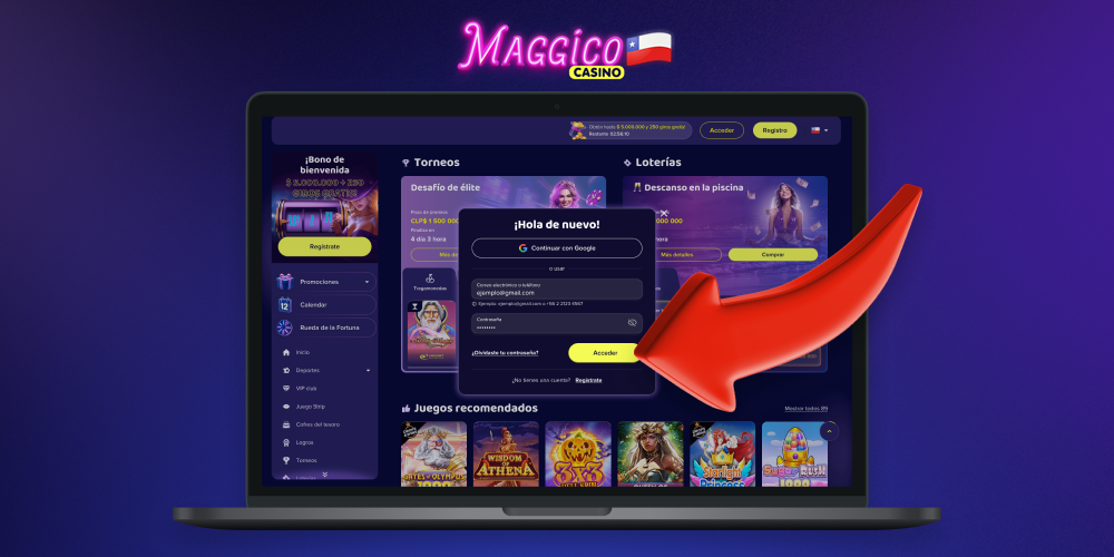 Para iniciar sesión correctamente en el sitio web de Maggico Casino, es necesario confirmar el inicio de sesión
